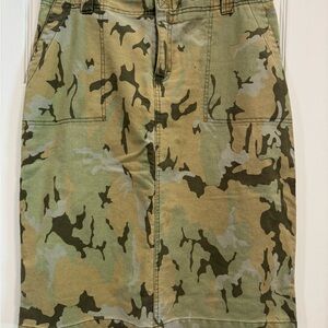 John L. Cook Vintage 100% Cotton Camouflage Pencil Skirt